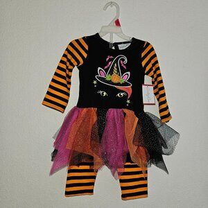 NWT Emily Rose Halloween Outfit Unicorn Tutu Dress Pants Baby Girl 18 Months